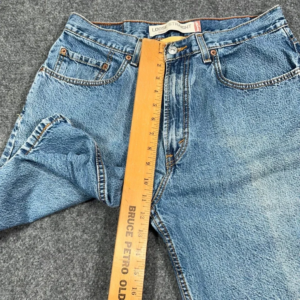 VTG '05 Levi's 569 Loose Straight Denim Jean Shorts Mens 31 Blue Dad Grilling